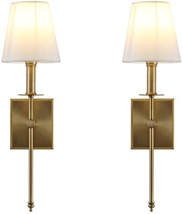 Yosoan Vintage Loft Wall Sconce – Modern Linen Fabric Lamp (Set of 2)