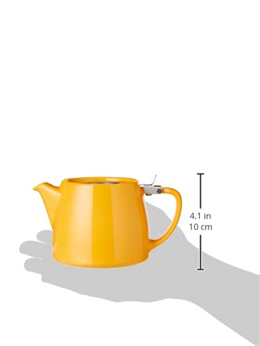 Forlife Stump Ceramic Teapot with Infuser, 530 mL - Mandarin Orange