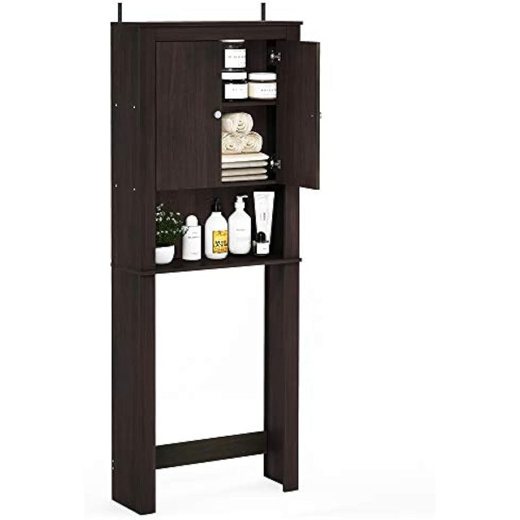 Furinno Wall Mounted Storage Cabinet | Espresso MDF Wood Shelving