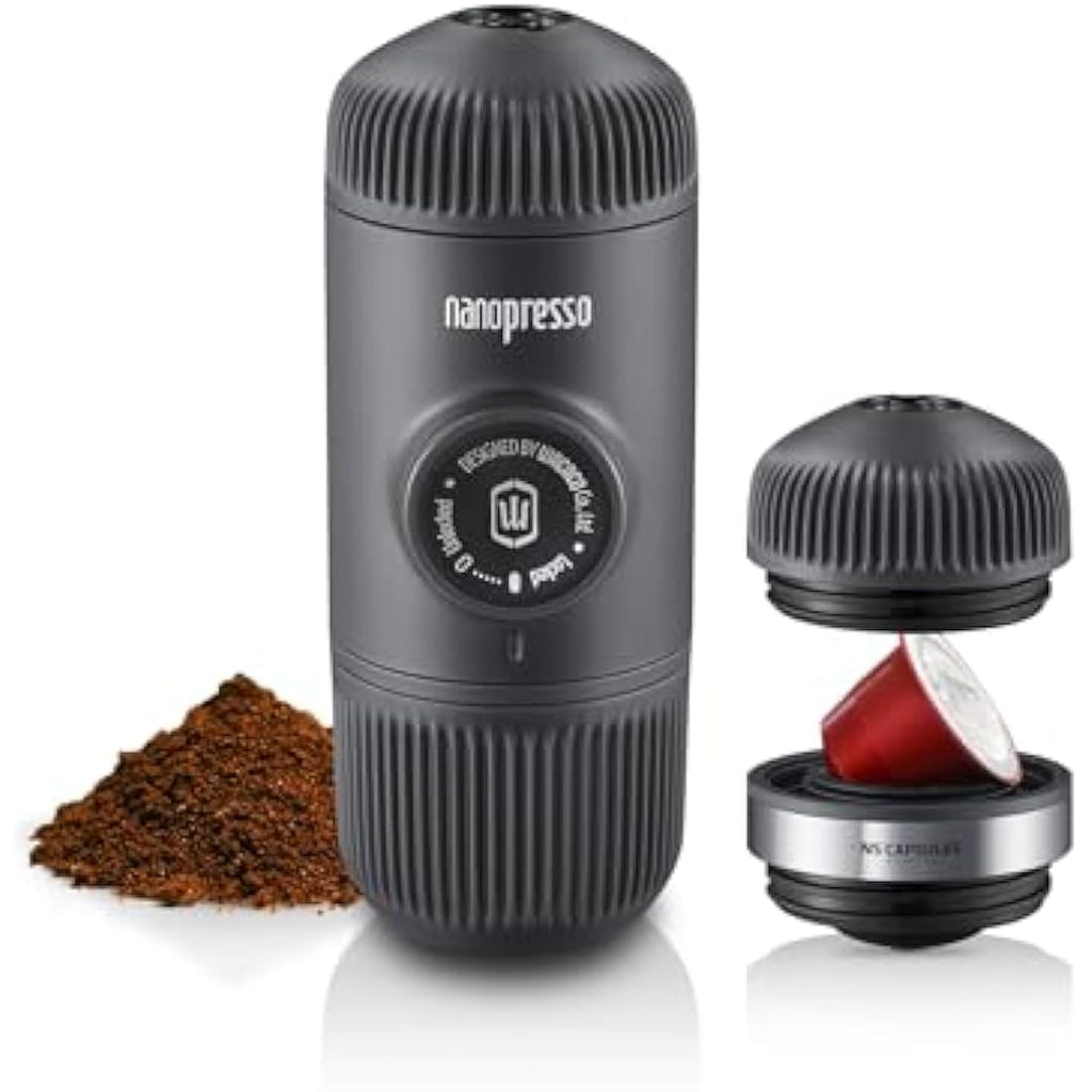 WACACO Nanopresso Portable Espresso Maker | NS Adapter & Ground Coffee