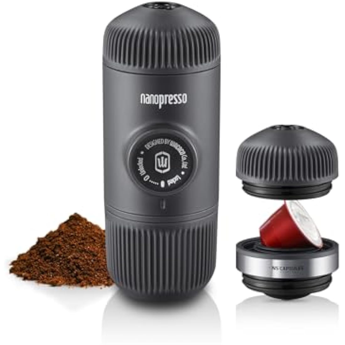 WACACO Nanopresso Portable Espresso Maker | NS Adapter & Ground Coffee