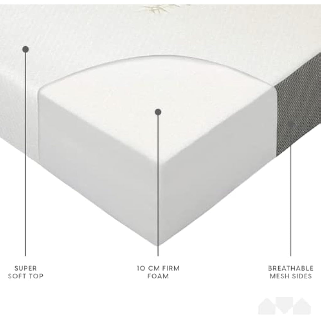 Milliard Tri-Fold Floor Futon Mattress | 10cm Thick Folding Guest Bed