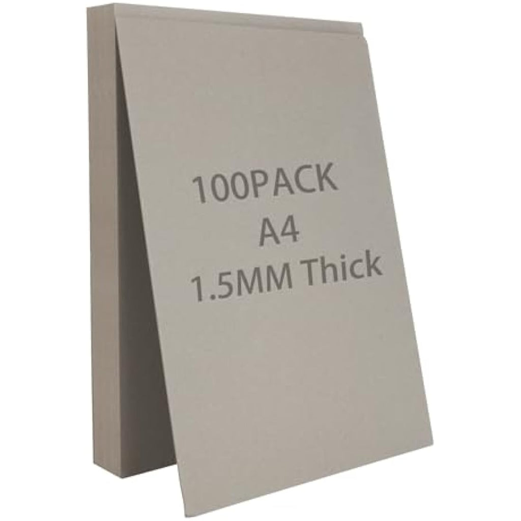 SHUESS A4 Greyboard 1500 Micron | 100 Sheets Thick Cardboard for Crafts