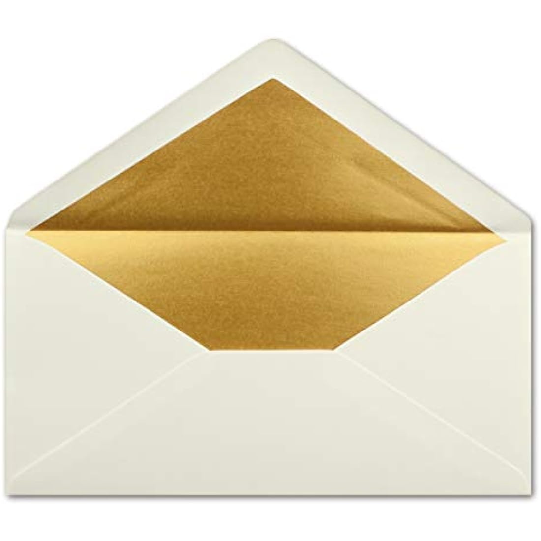 Neuser Papier DIN Long Envelopes – Natural White with Gold Lining