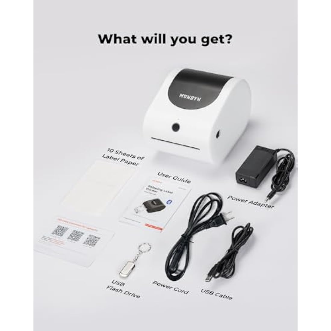 MUNBYN 411B Bluetooth Thermal Shipping Label Printer for Small Business