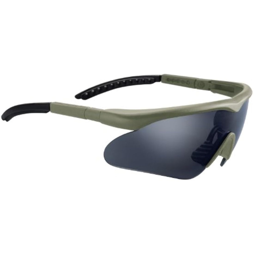 Swiss Eye Raptor Safety Glasses – Rubber Green Frame with 3 Lenses