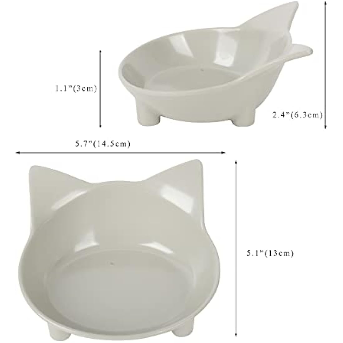 Cotill Cat Bowls – Set of 3 Non-Toxic Melamine Anti-Slip Pet Feeders