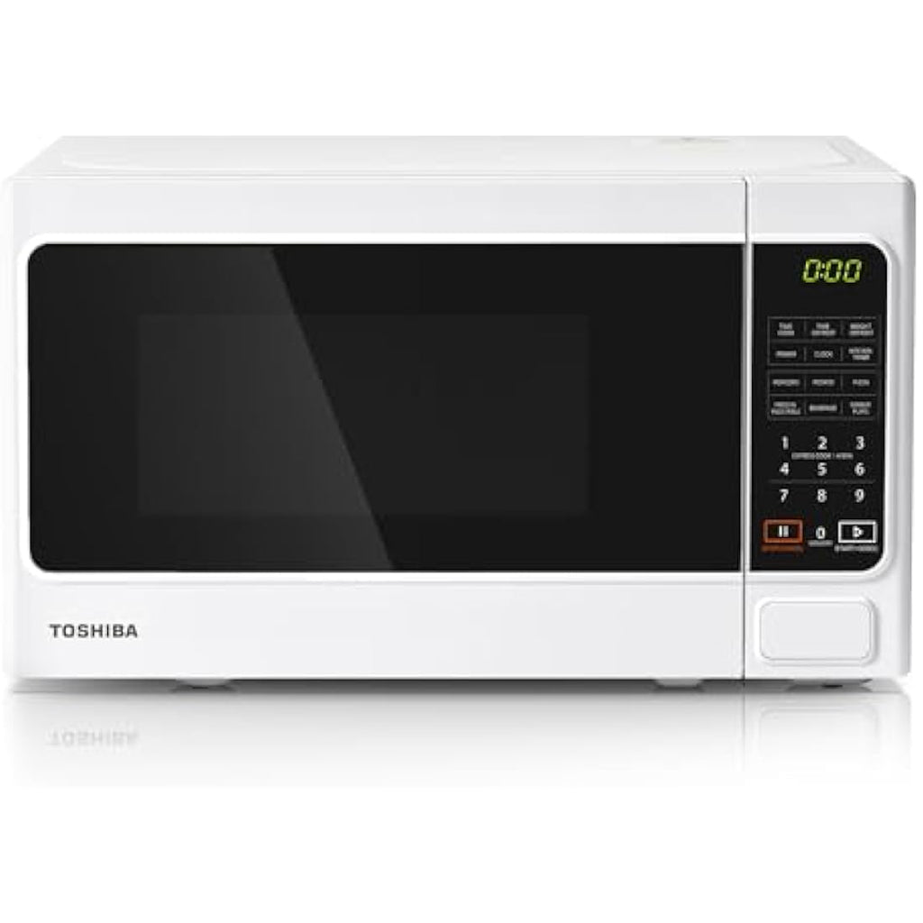 Toshiba 20L Digital Microwave – 800W Compact Solo Oven with 6 Presets, White