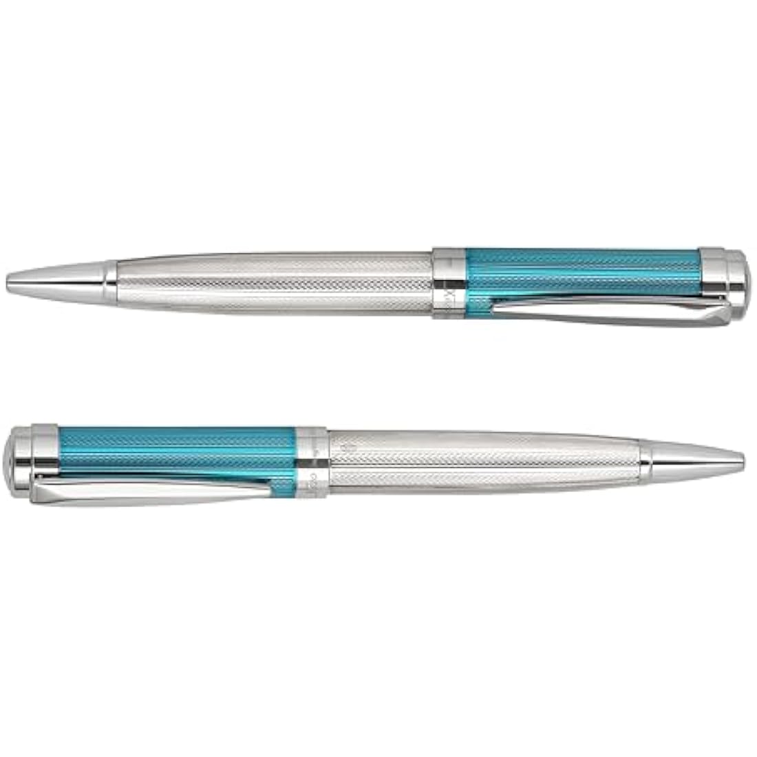 Xezo Incognito Ballpoint Pen | 925 Sterling Silver & Azure Blue Lacquer
