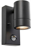 National Lighting PIR Outdoor Security Light - Matt Black IP44 Wall Lantern