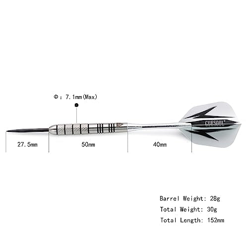 CUESOUL 28g Tungsten Steel Tip Darts Set | 95% Tungsten with Case