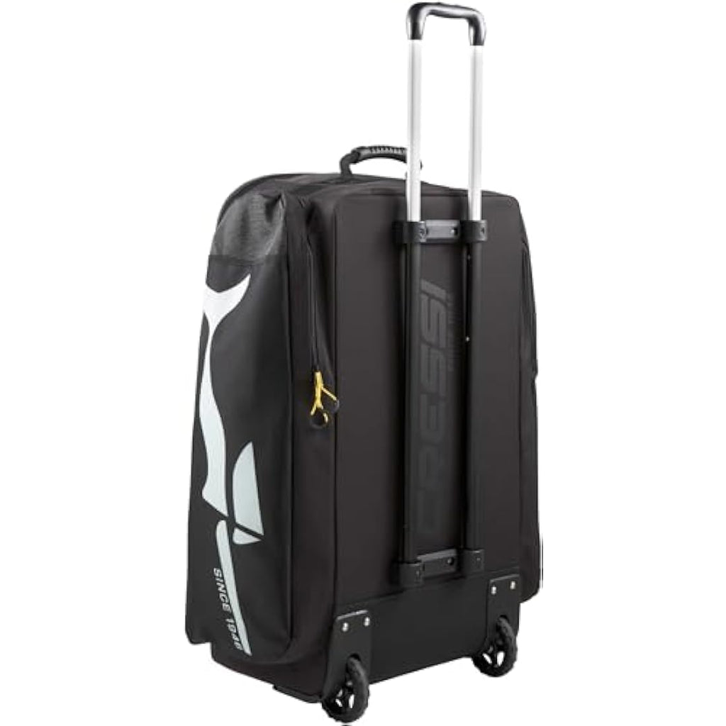 Cressi Moby 3 Scuba Diving Trolley Bag | 100L Wheeled Luggage – Black/Yellow