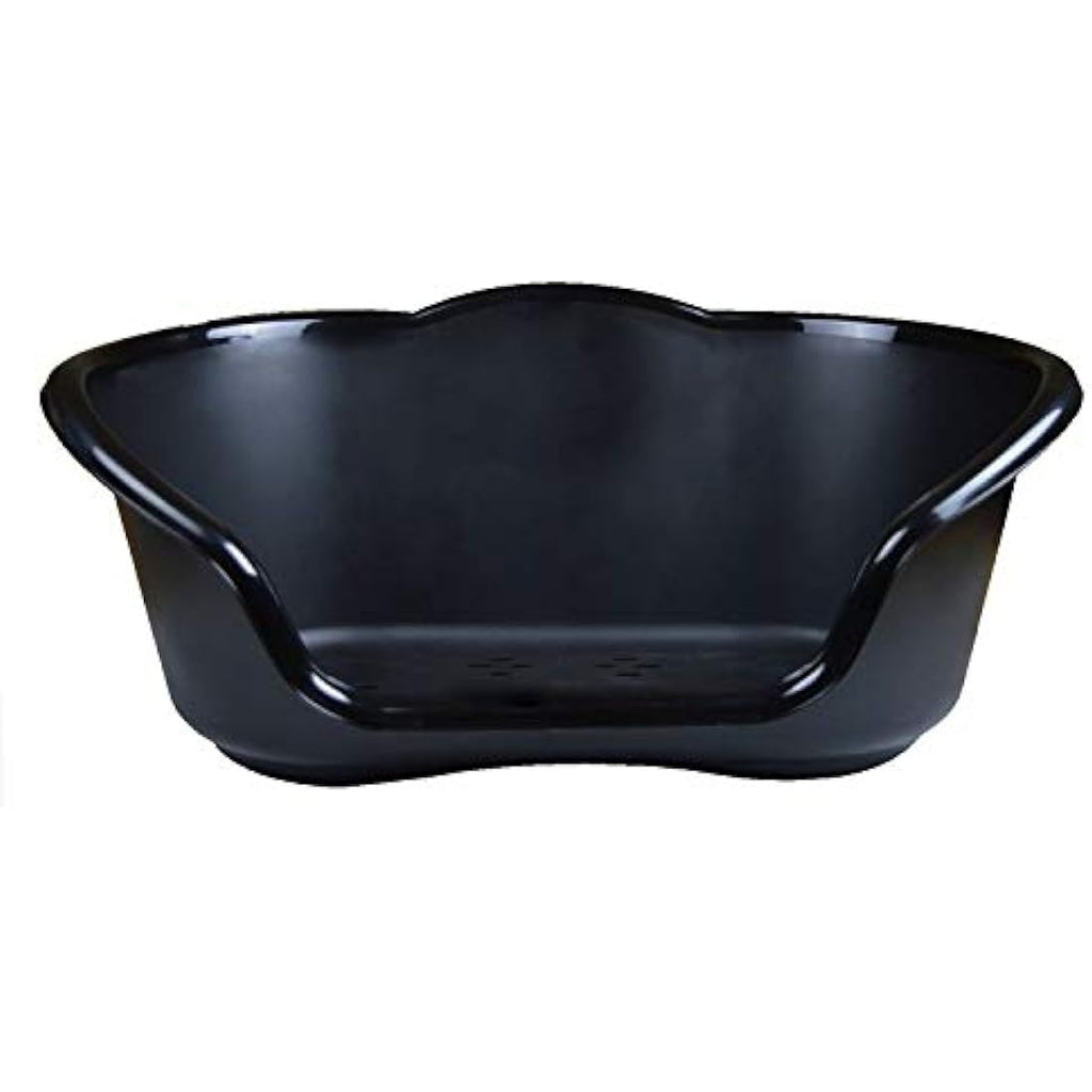 Small Plastic Pet Bed – Waterproof Dog & Cat Basket, Black