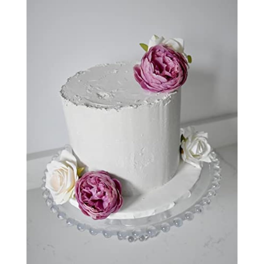 Silk Peony and Tea Rose Artificial Bouquet - Violet