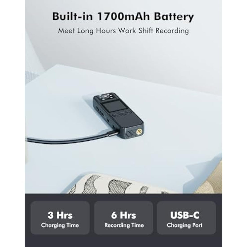 BOBLOV A26 Body Camera – 1080p Night Vision Wearable Cam with 64GB