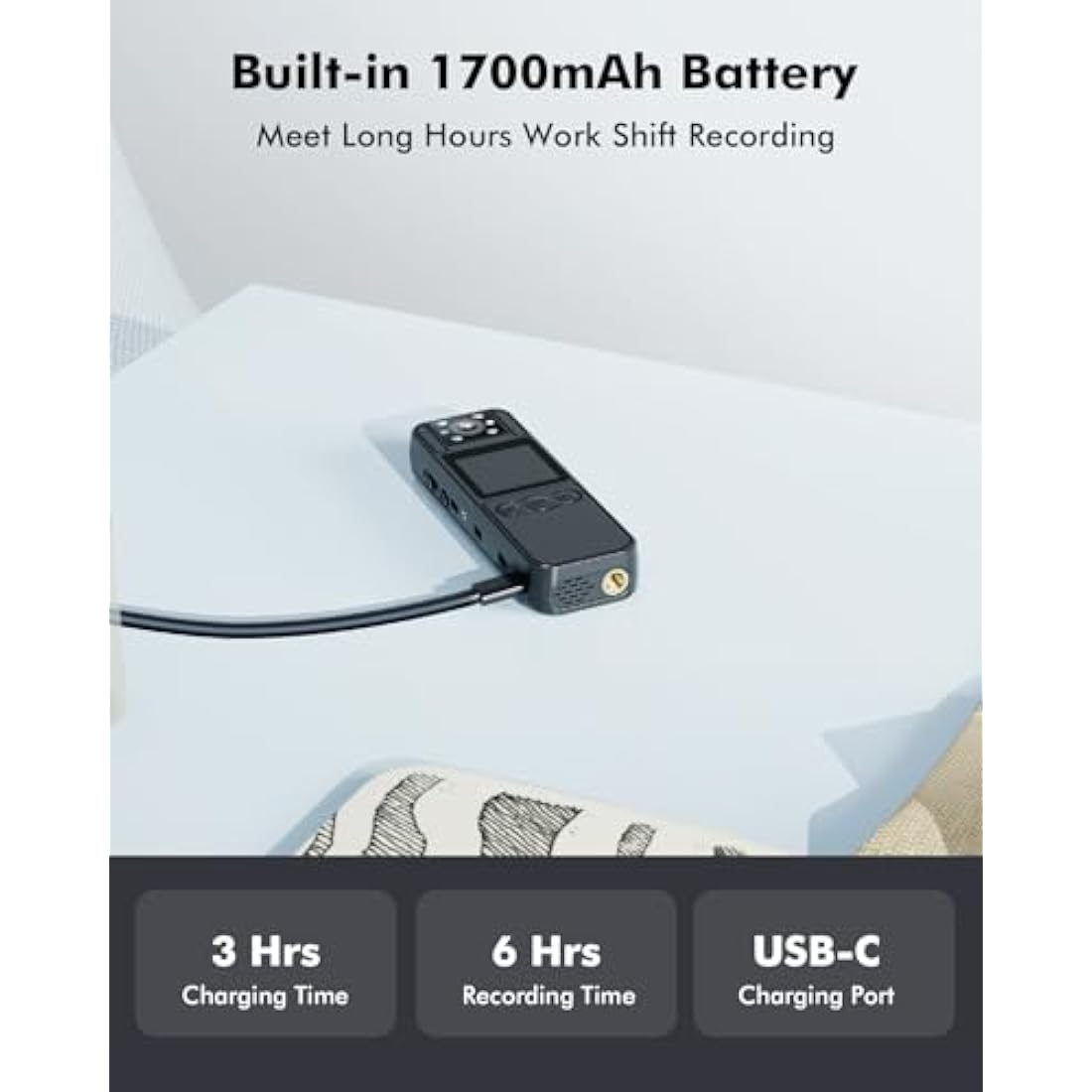BOBLOV A26 Body Camera – 1080p Night Vision Wearable Cam with 64GB