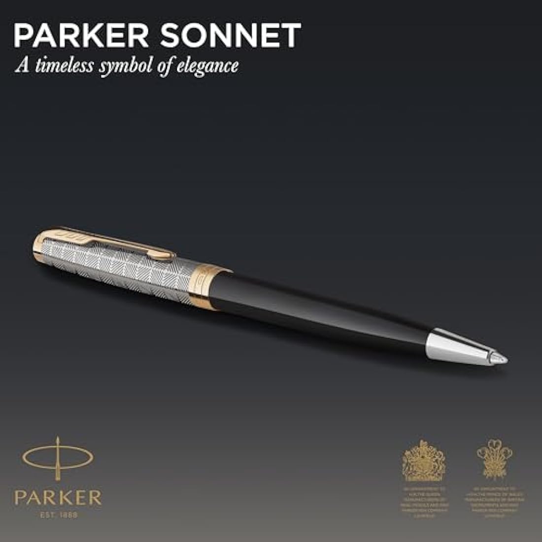 Parker Sonnet Ballpoint Pen – Black Gloss with Gold Trim, Medium Point