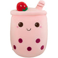 Boba Tea Plush Pillow – Pink Soft Bubble Tea Stuffed Animal 35cm