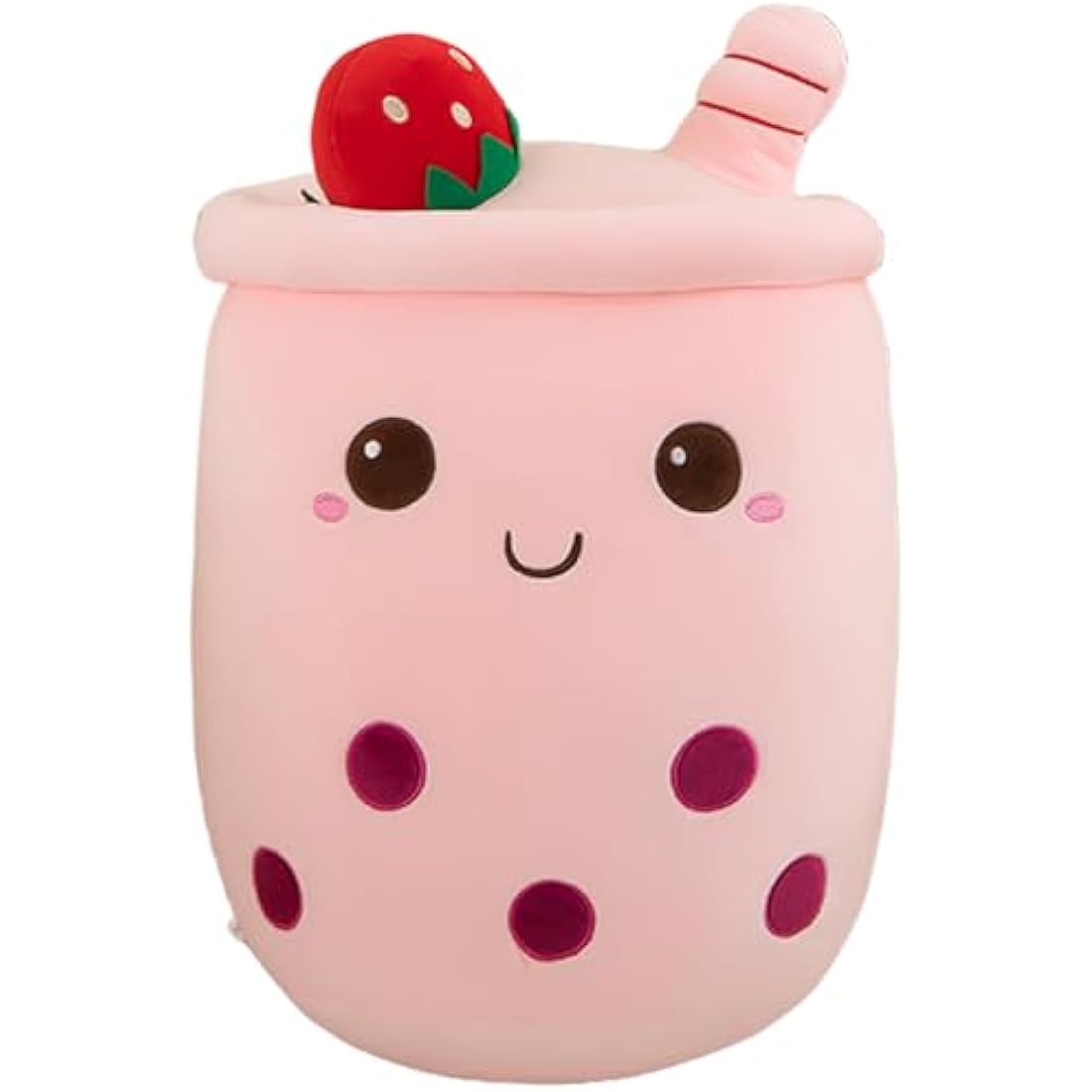 Boba Tea Plush Pillow – Pink Soft Bubble Tea Stuffed Animal 35cm