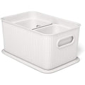TATAY Baobab Organizer Boxes with Lids - 3 Piece Set, Pergamon White