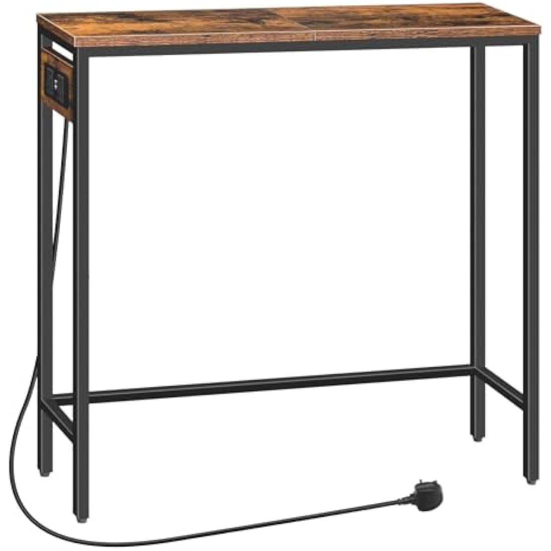 HOOBRO Slim Console Table with Charging Station | Narrow Industrial Sofa Table