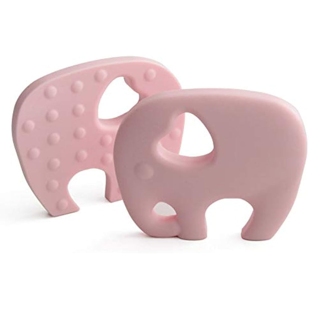 PREMYO Silicone Baby Teething Toy – BPA-Free Elephant Teether, Rose Pink