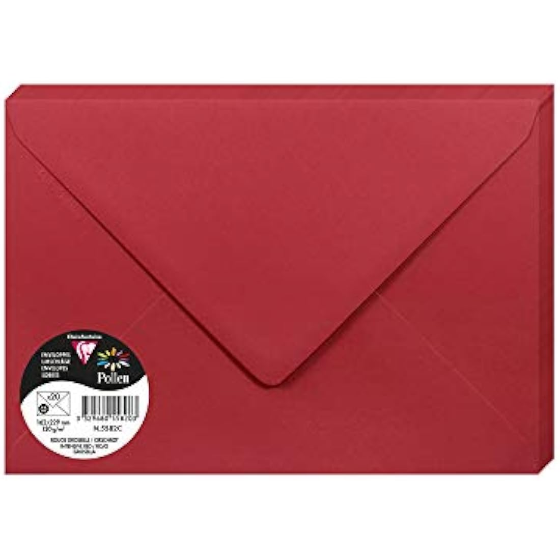 Clairefontaine Pollen C5 Envelopes - Intensive Red 120gsm (Pack of 20)
