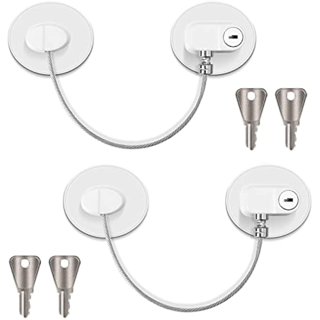 Refrigerator Door Locks – 2 Pack White Child Safety Latches