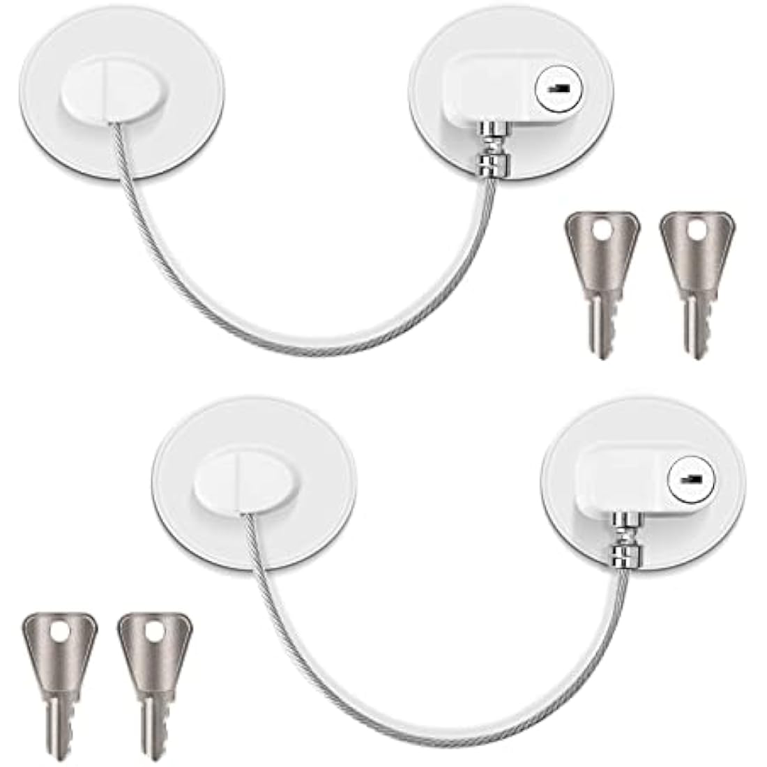 Refrigerator Door Locks – 2 Pack White Child Safety Latches