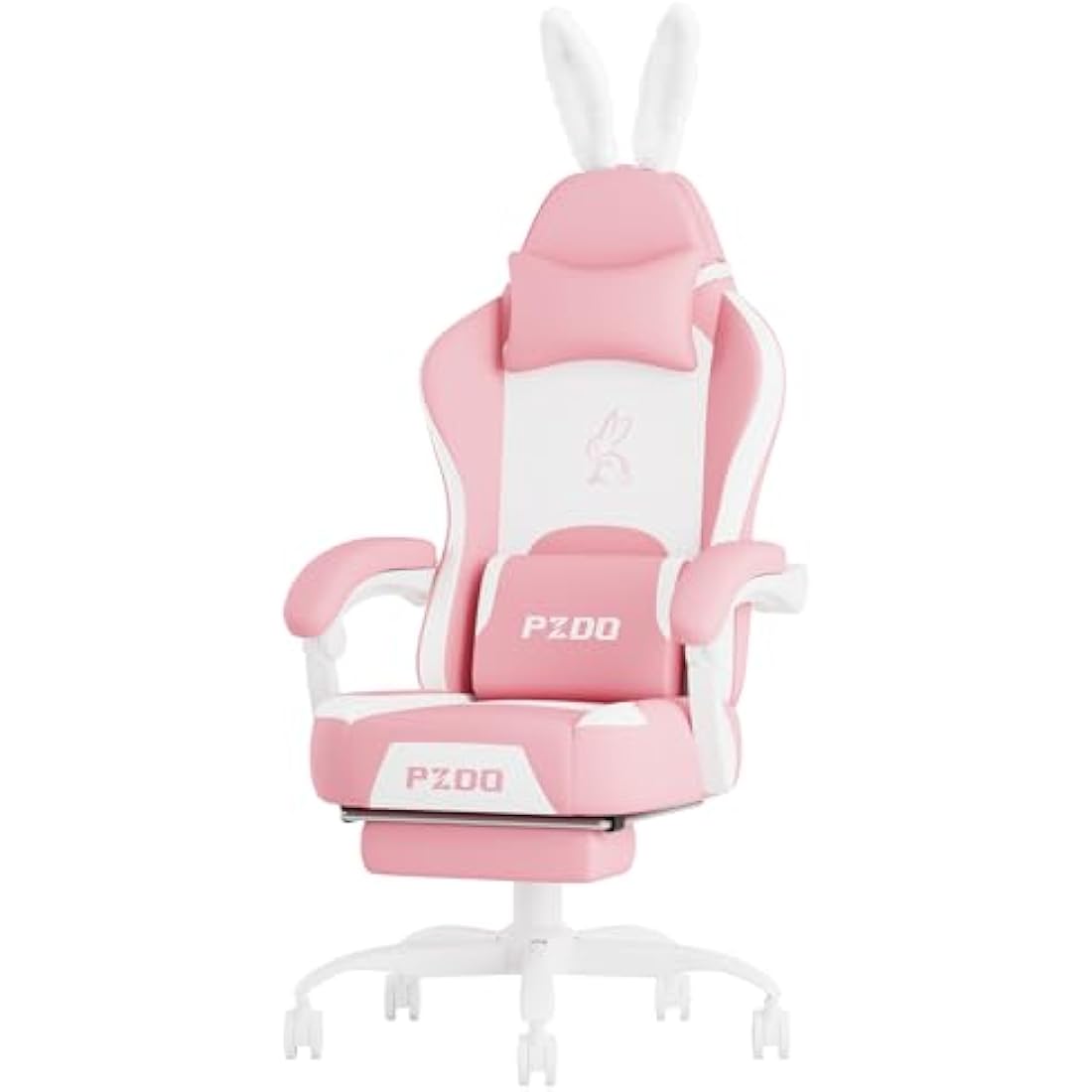 PZDO Pink Kawaii Gaming Chair | Ergonomic Latex Seat with Footrest