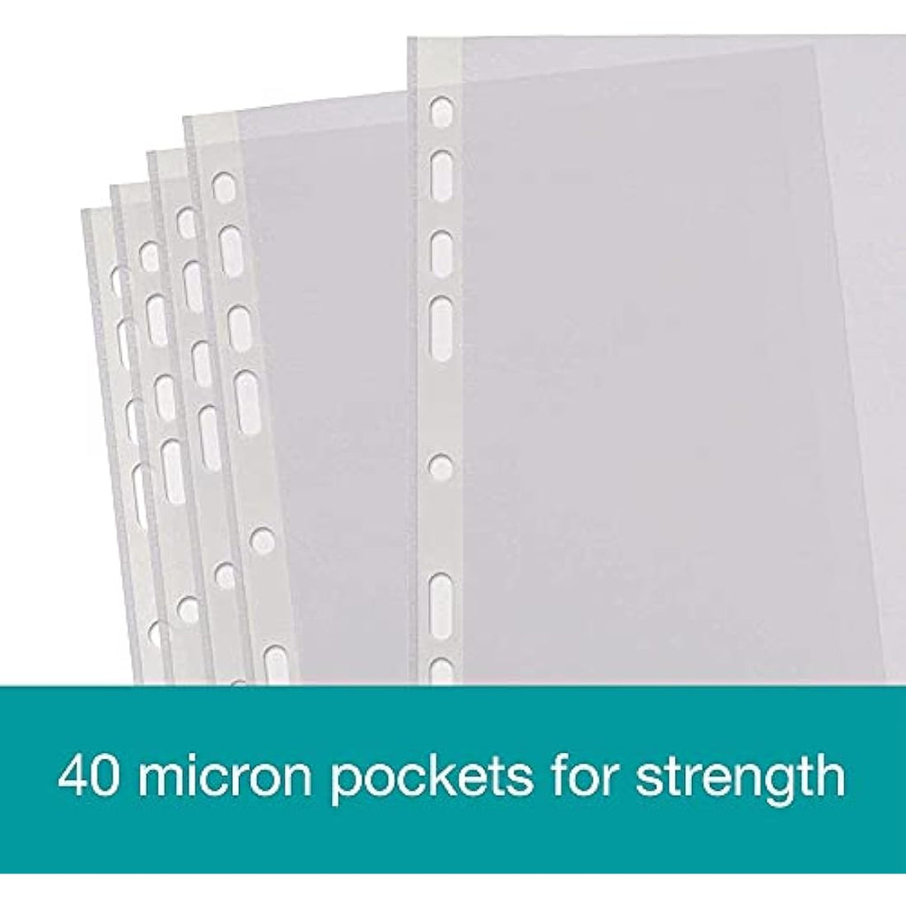Summit A4 Punched Pockets – 500 Pack Clear Embossed Poly Pockets