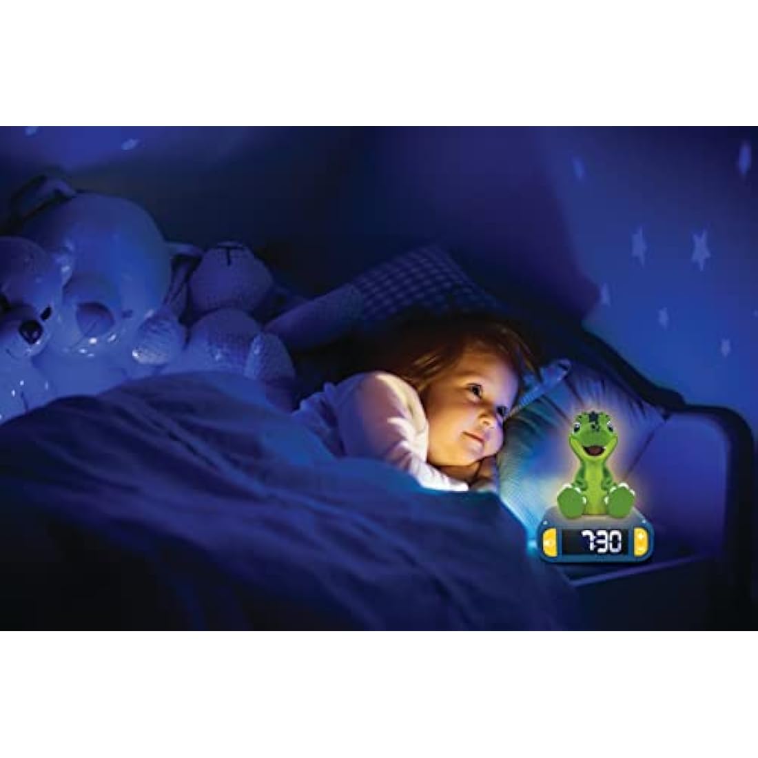 Lexibook Dinosaur Nightlight Alarm Clock – Kids LCD Backlit Snooze Clock