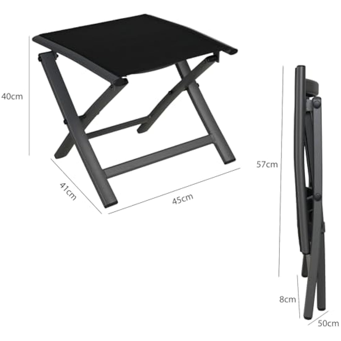 Folding Garden Footstool | Portable Aluminum Mesh Ottoman