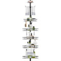 Mutool 7-Tier Telescopic Corner Shower Caddy – Adjustable Metal Shelf, Black