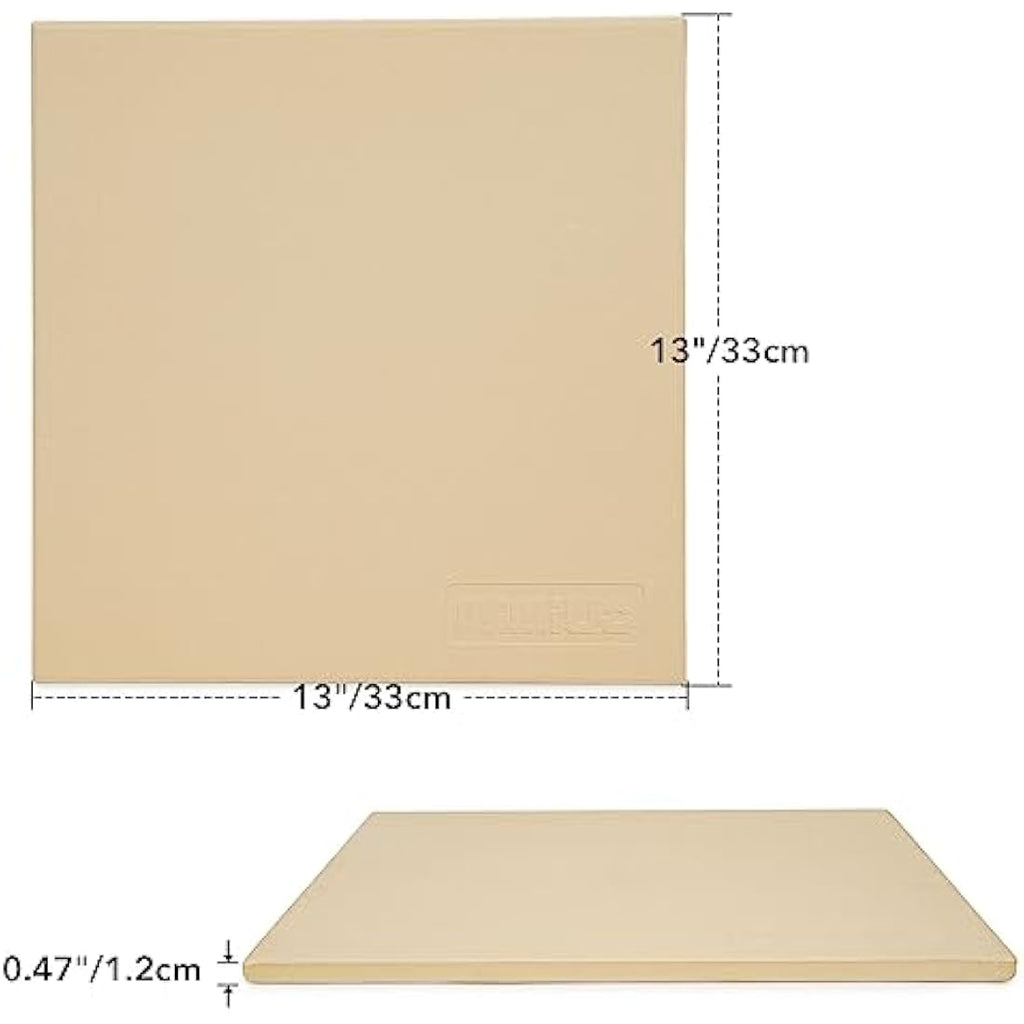 Mimiuo 13" Square Cordierite Pizza Stone for Oven, BBQ and Grill