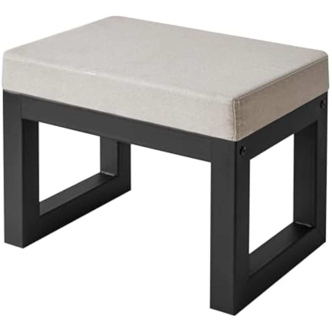 IBUYKE Small Ottoman Footstool – Padded Linen Shoe Stool, Gray