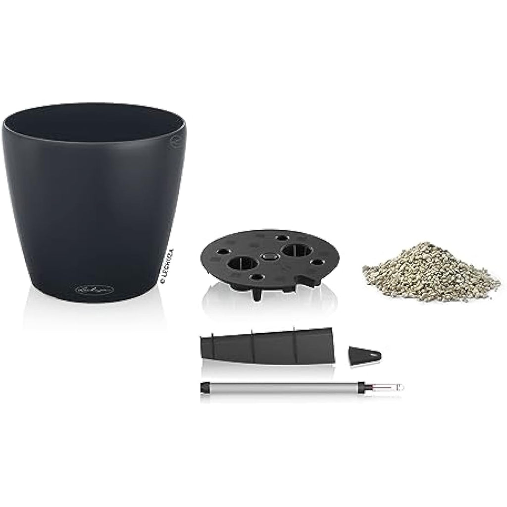 Lechuza CLASSICO Color 60 Self-Watering Planter | Large Slate Poly-Resin