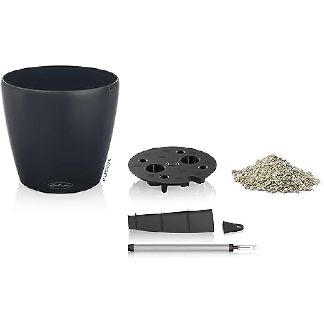 Lechuza CLASSICO Color 60 Self-Watering Planter | Large Slate Poly-Resin