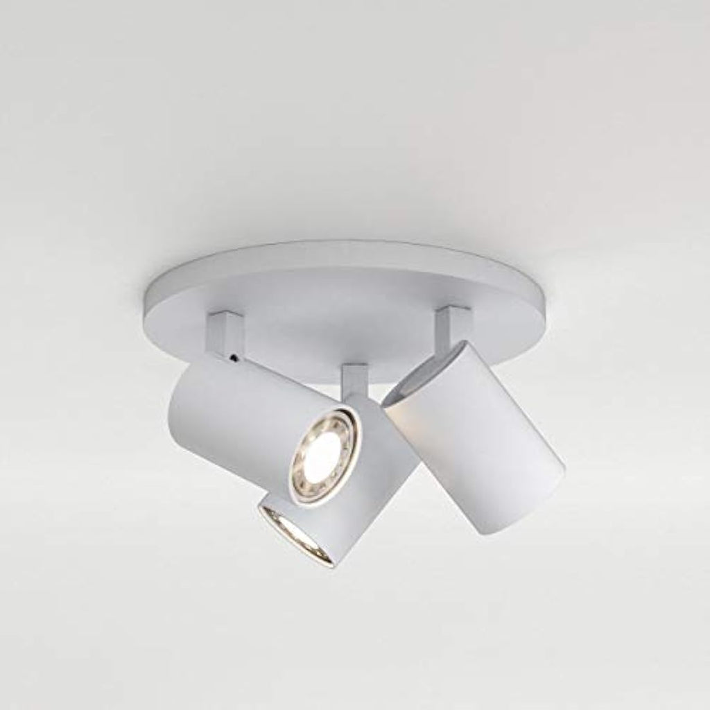 Astro Ascoli Triple Round Ceiling Spotlight | Textured White Zinc