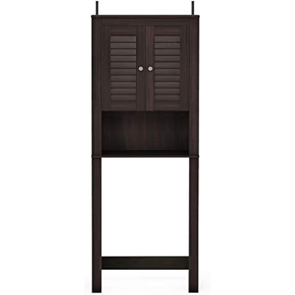 Furinno Wall Mounted Storage Cabinet | Espresso MDF Wood Shelving