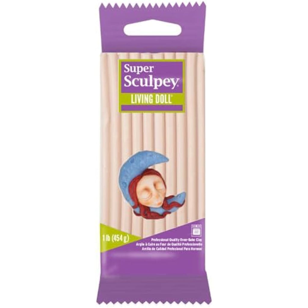 Super Sculpey Living Doll Polymer Clay – Light Skin Tone, 454g Bar
