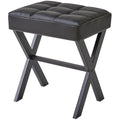 IBUYKE PU Leather Makeup Stool – Modern Vanity Ottoman with X-Legs