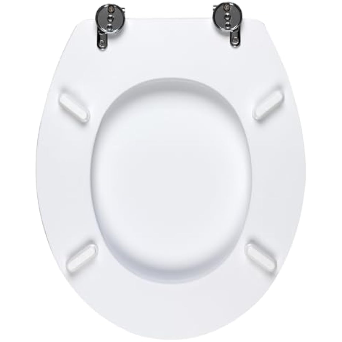 Beldray Oval White Wooden MDF Toilet Seat – Stainless Steel Hinges