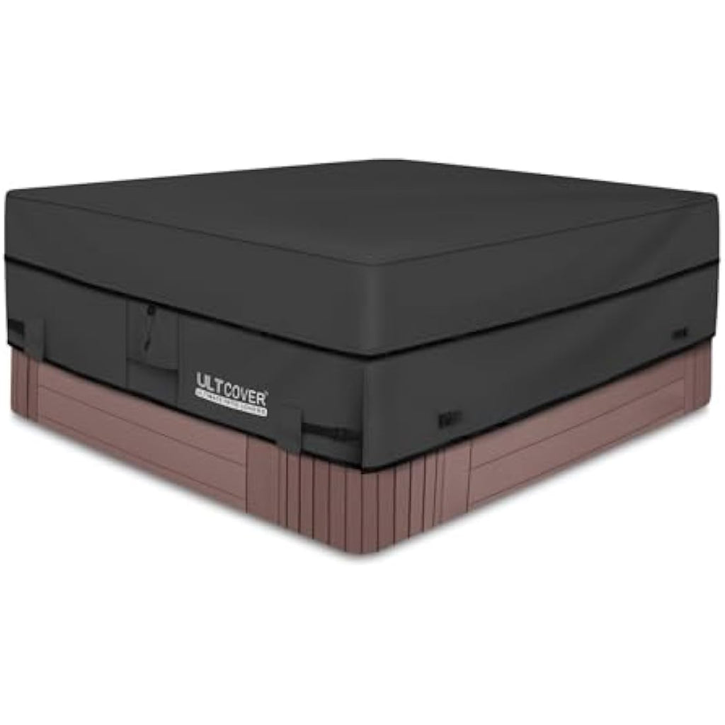 ULTCOVER Waterproof 600D Polyester Square Hot Tub Cover, 95x95, Black