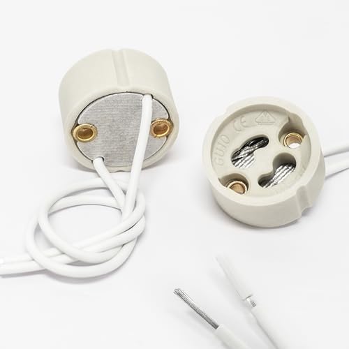 DiCUNO GU10 Lamp Holder – Ceramic Base Heat-Resistant Connector, 50-Pack
