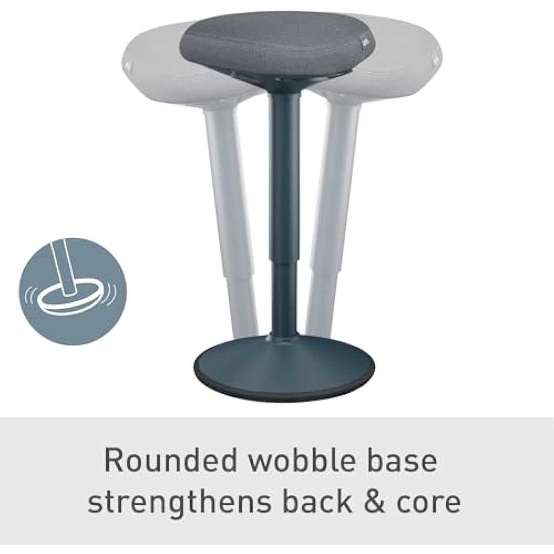 Leitz Ergo Active Standing Stool | Height Adjustable Wobble Seat - Grey
