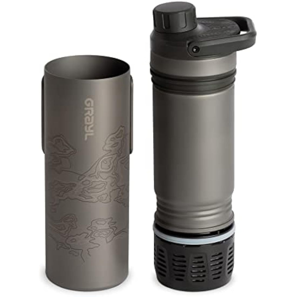 GRAYL UltraPress Titanium Water Purifier – Covert Black Survival Gear