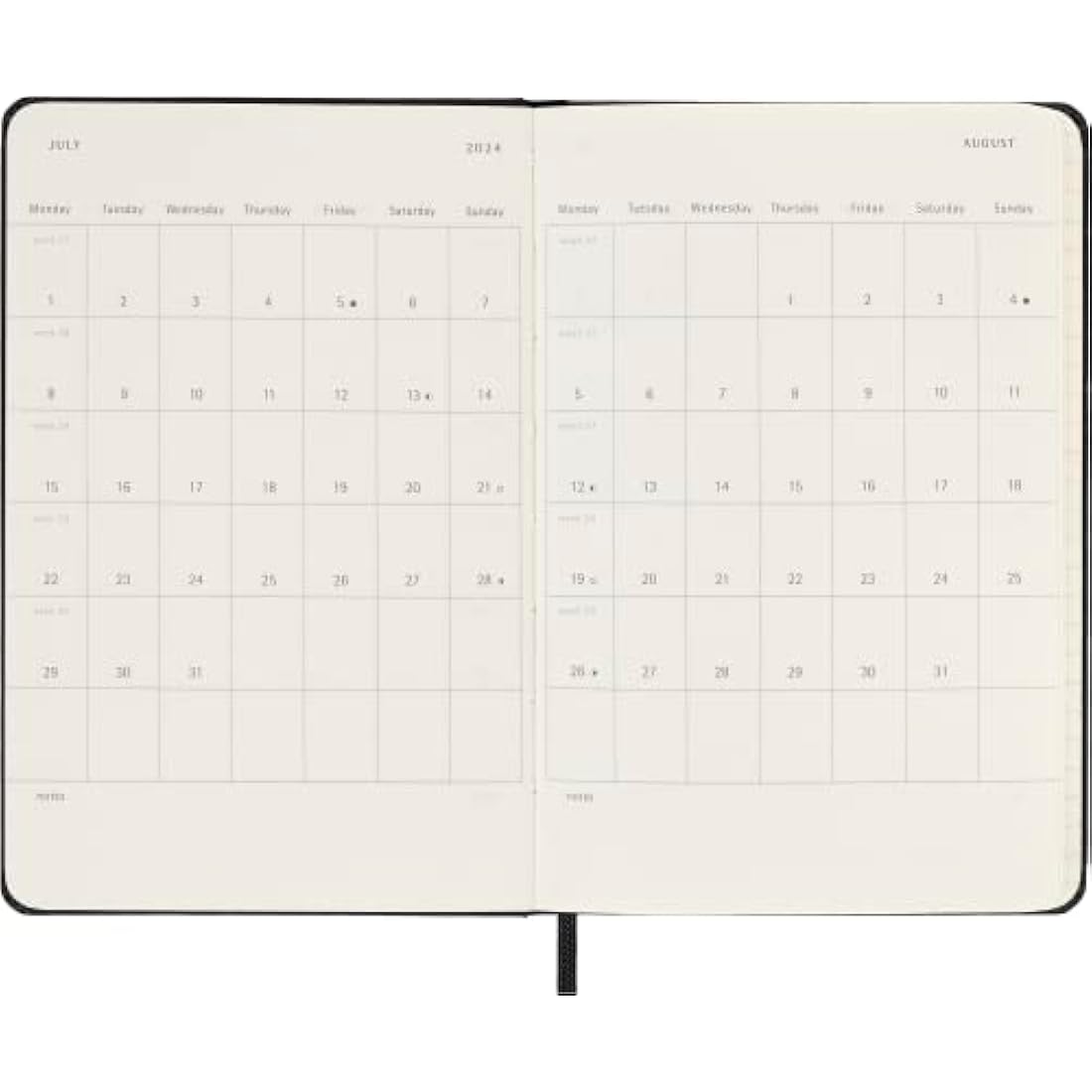 Moleskine 18-Month Weekly Planner – Horizontal Hard Cover Pocket, Black