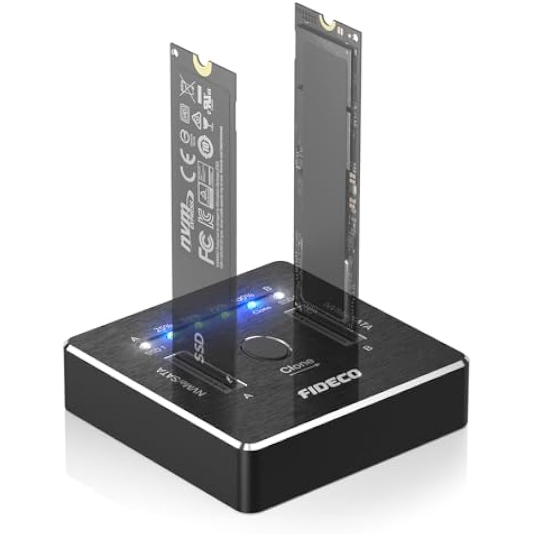 FIDECO M.2 NVMe SATA SSD Docking Station | 20Gbps Offline Cloner