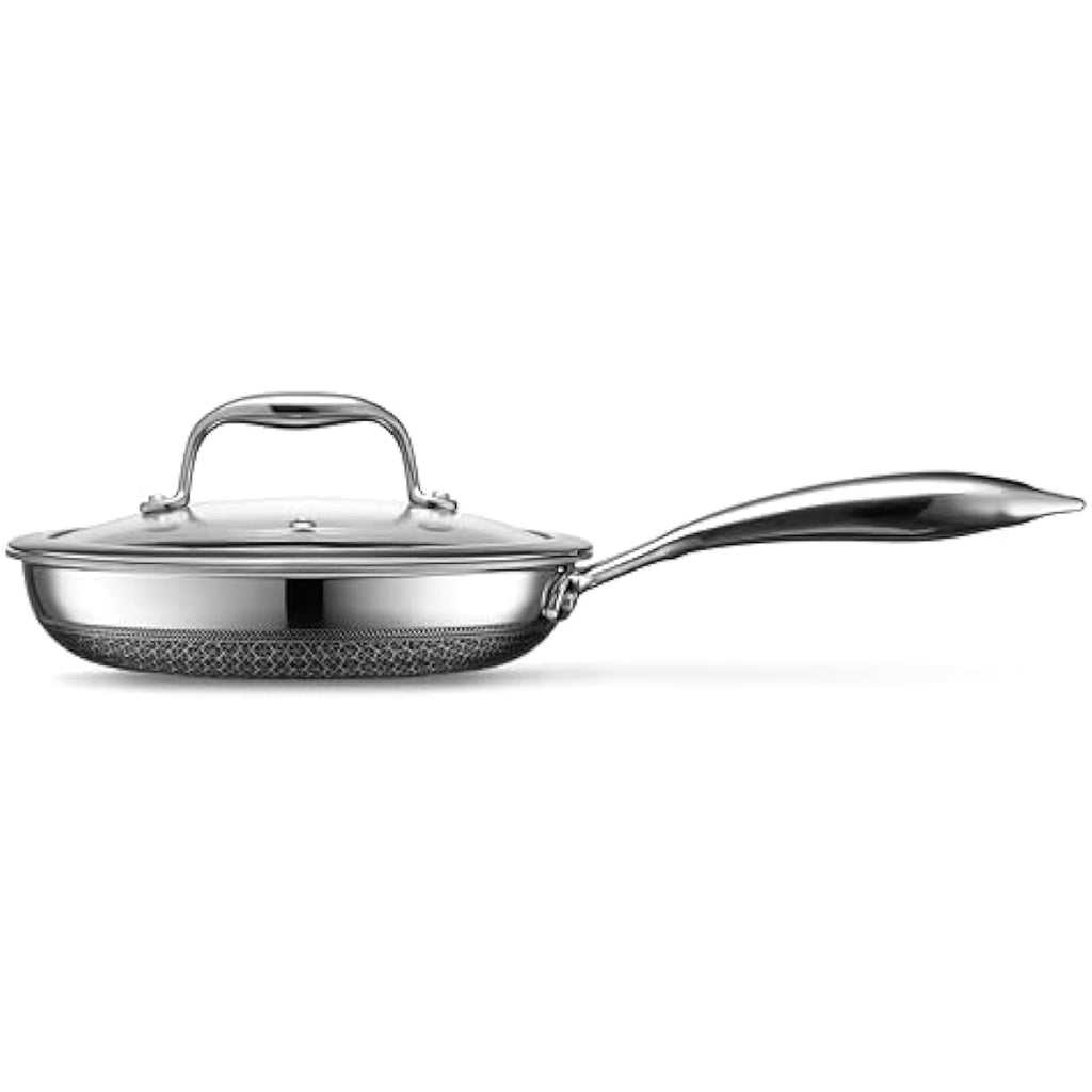 HexClad 20 cm Hybrid Nonstick Fry Pan with Lid | Induction Ready